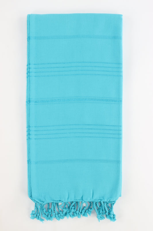 Premium Turkish Striped Towel Peshtemal Fouta (Turquoise Green)