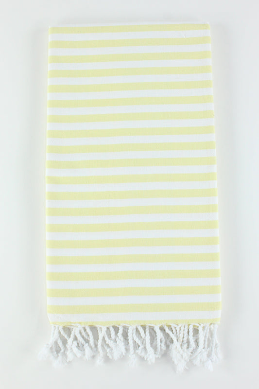 Premium Turkish Full Striped Towel Peshtemal Fouta (Yellow)