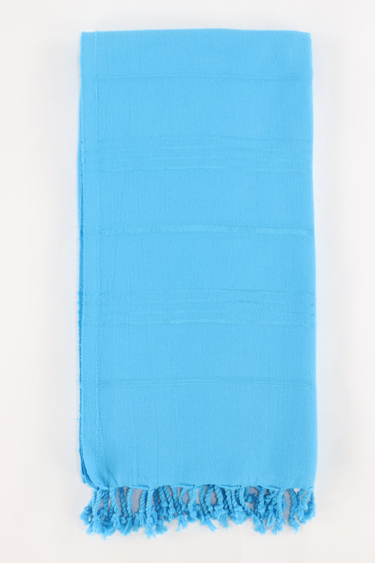 Premium Turkish Striped Towel Peshtemal Fouta (Turquoise Blue)