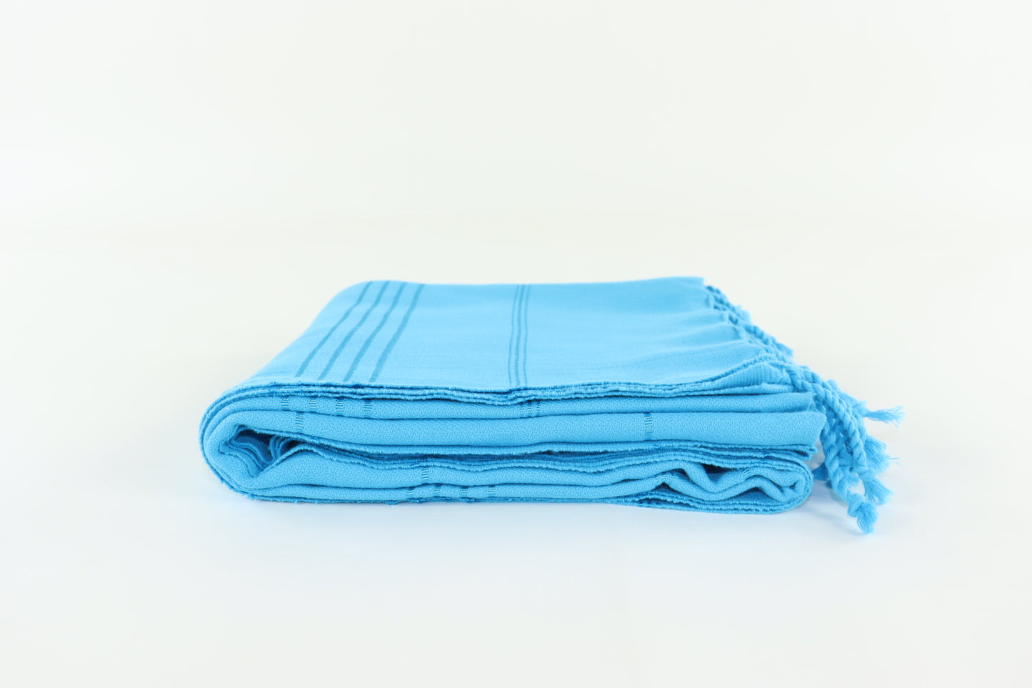 Premium Turkish Striped Towel Peshtemal Fouta (Turquoise Blue)