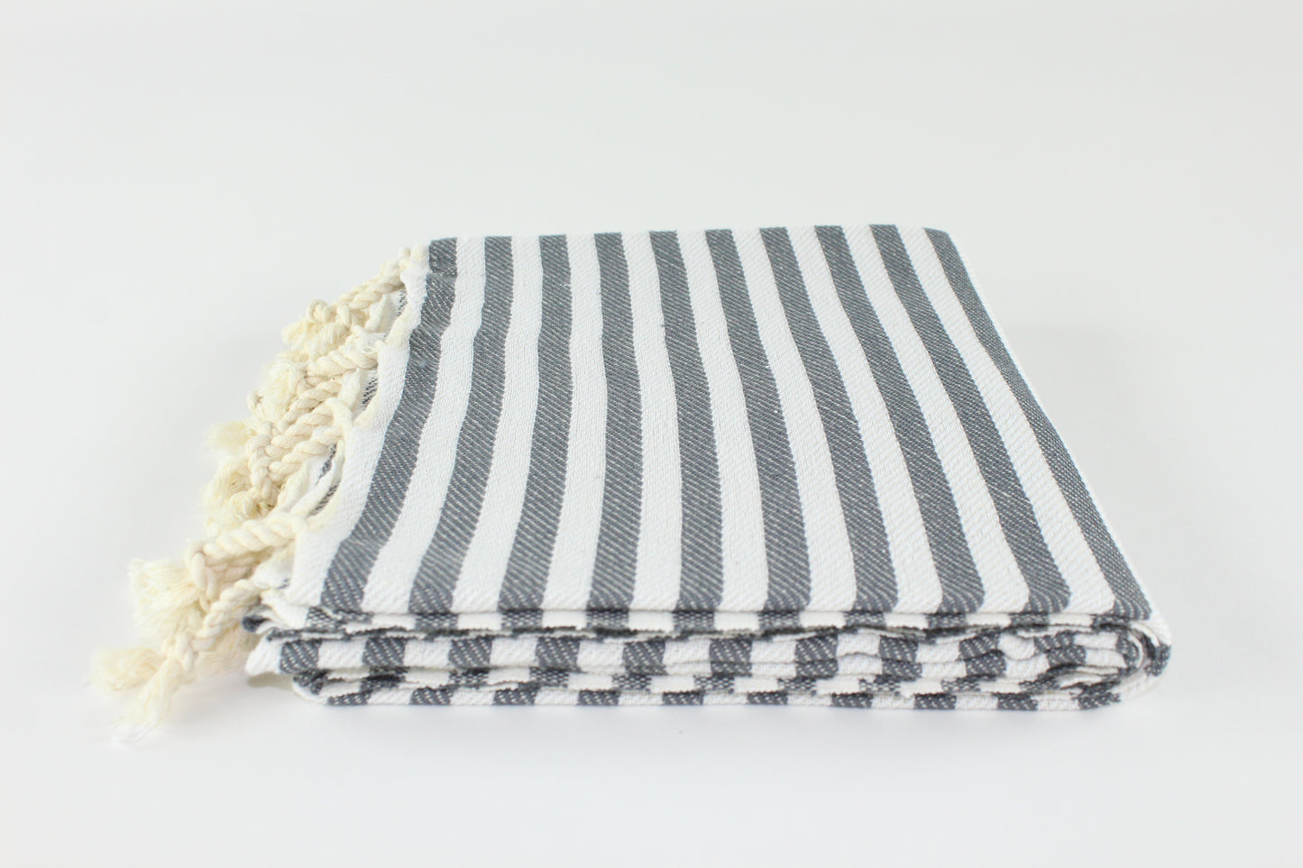 Premium Turkish Full Striped Towel Peshtemal Fouta (Gray)