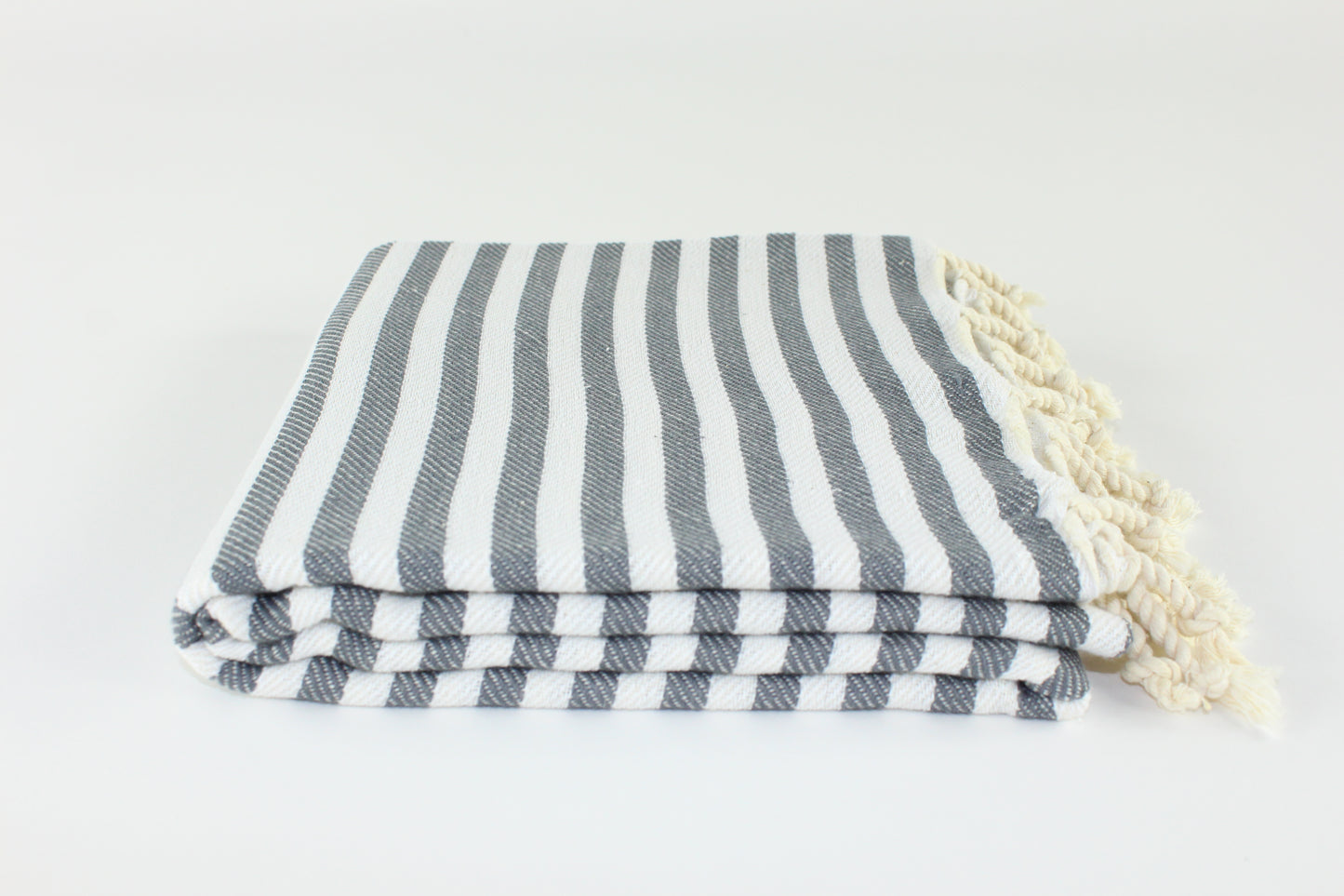 Premium Turkish Full Striped Towel Peshtemal Fouta (Gray)