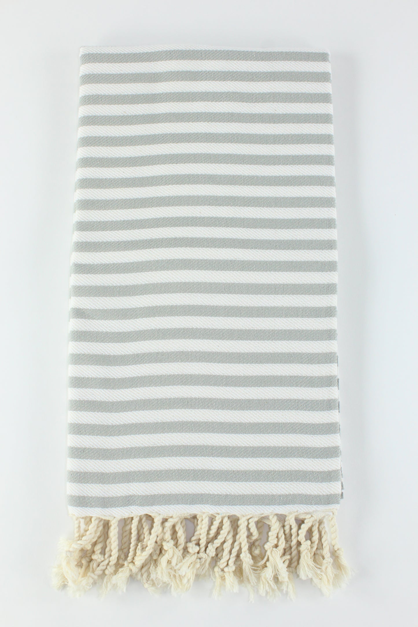 Premium Turkish Full Striped Towel Peshtemal Fouta (Light Gray)