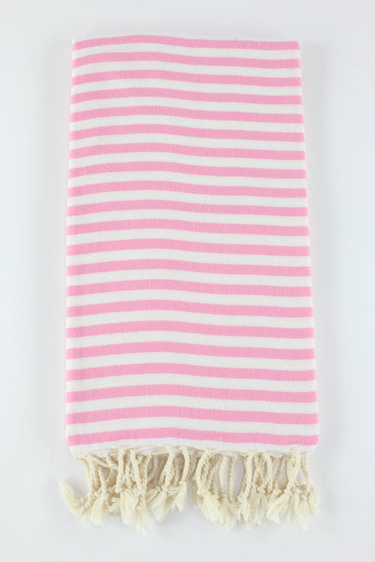 Premium Turkish Full Striped Towel Peshtemal Fouta (Pink)