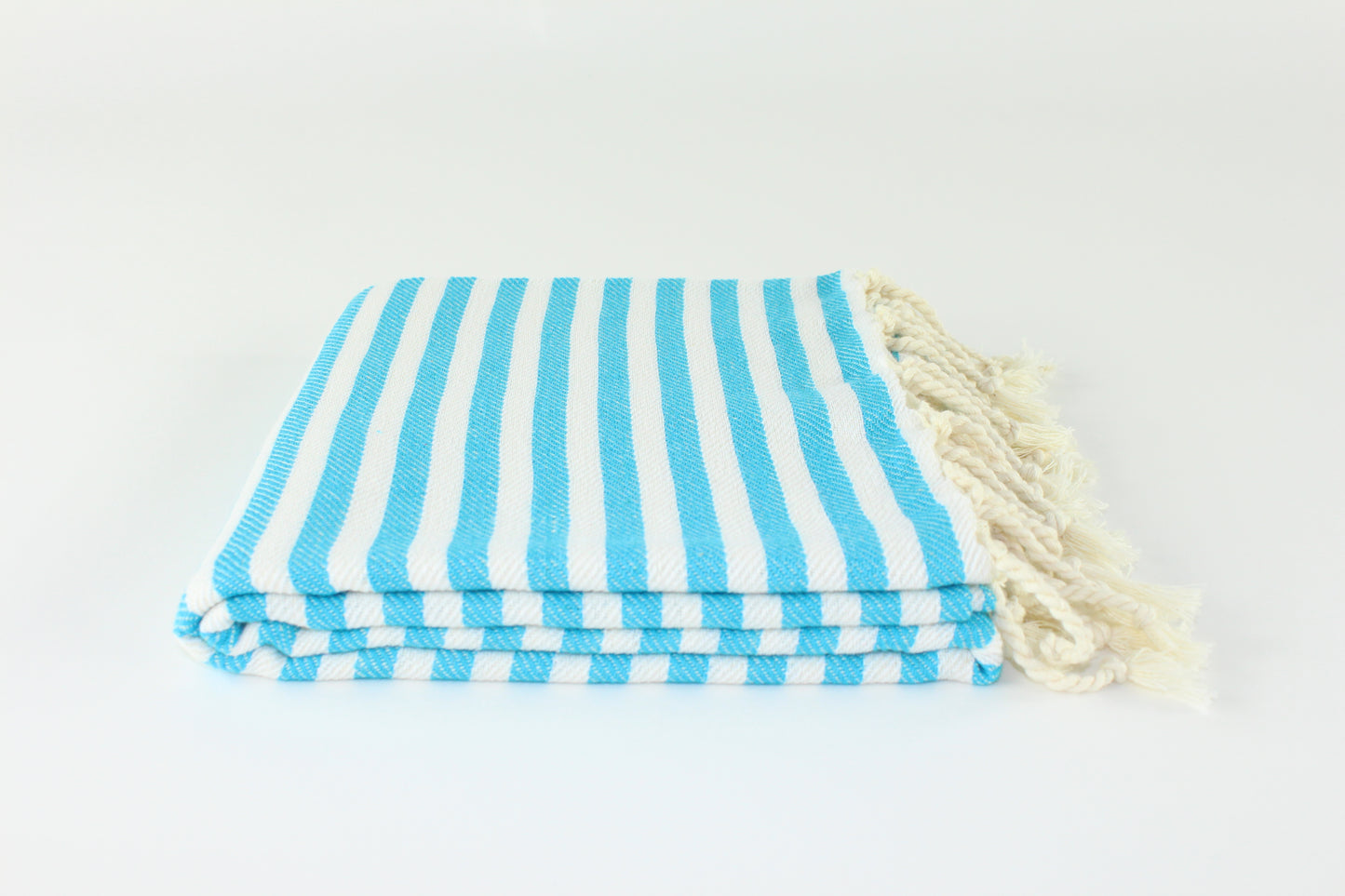 Premium Turkish Full Striped Towel Peshtemal Fouta (Turquoise)