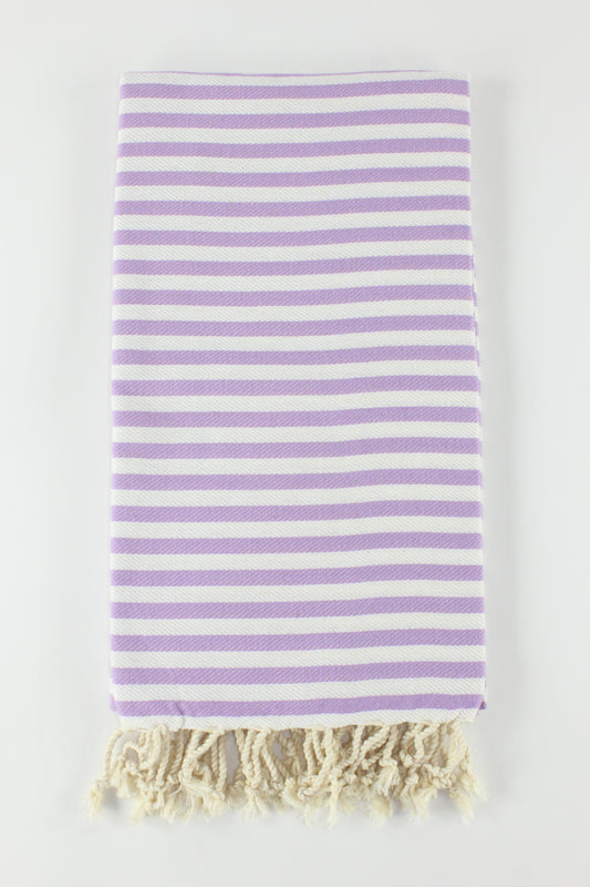 Premium Turkish Full Striped Towel Peshtemal Fouta (Lilac)