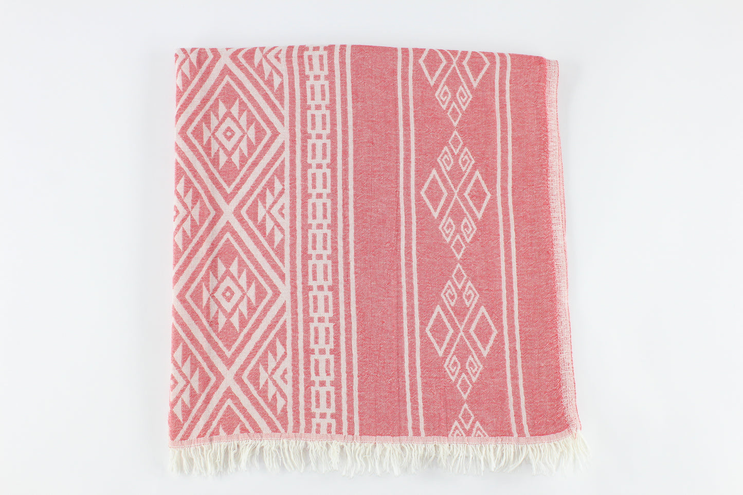 Premium Turkish Double Layer Kilim Towel Peshtemal Fouta (Red)