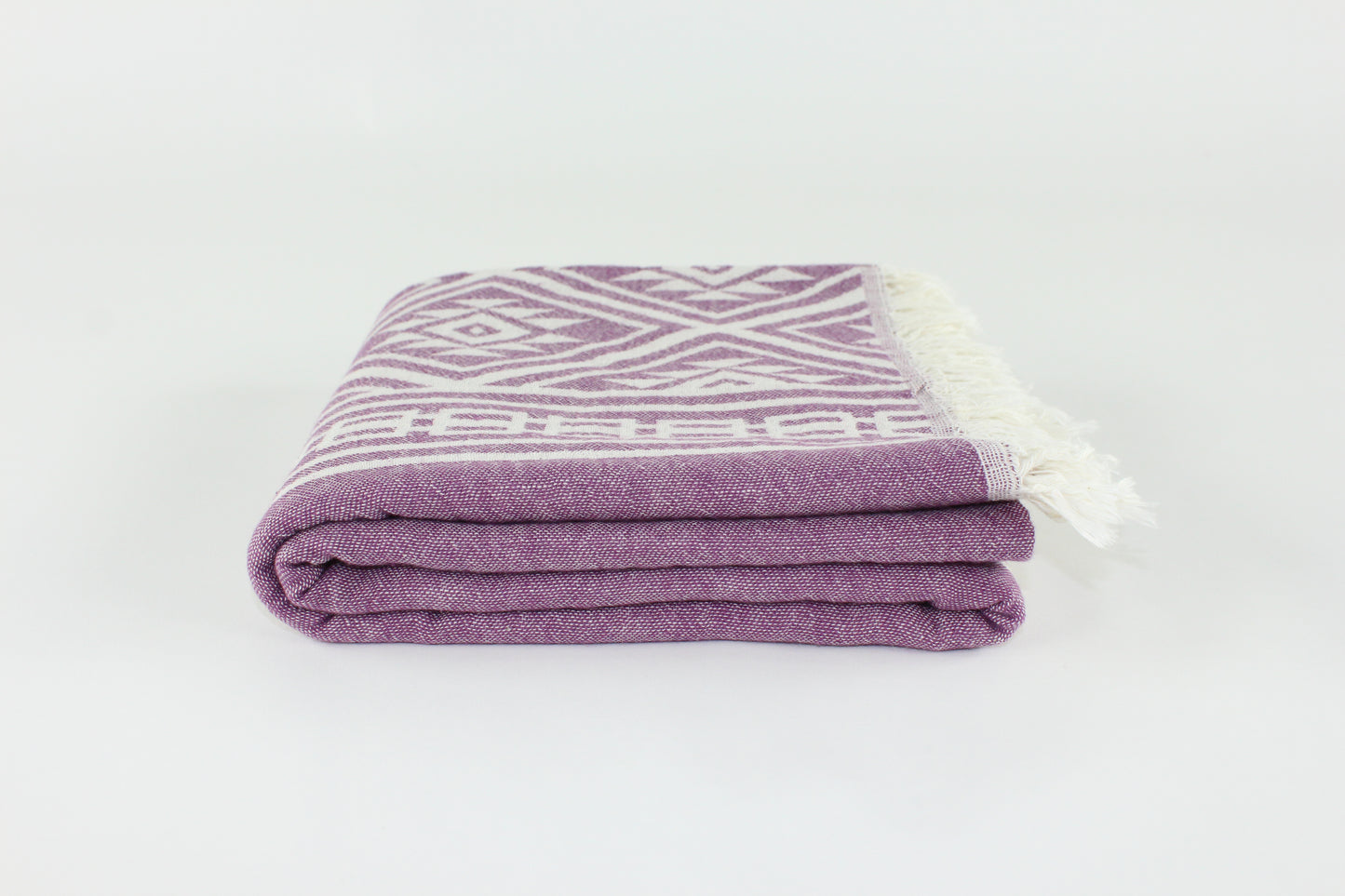 Premium Turkish Double Layer Kilim Towel Peshtemal Fouta (Purple)