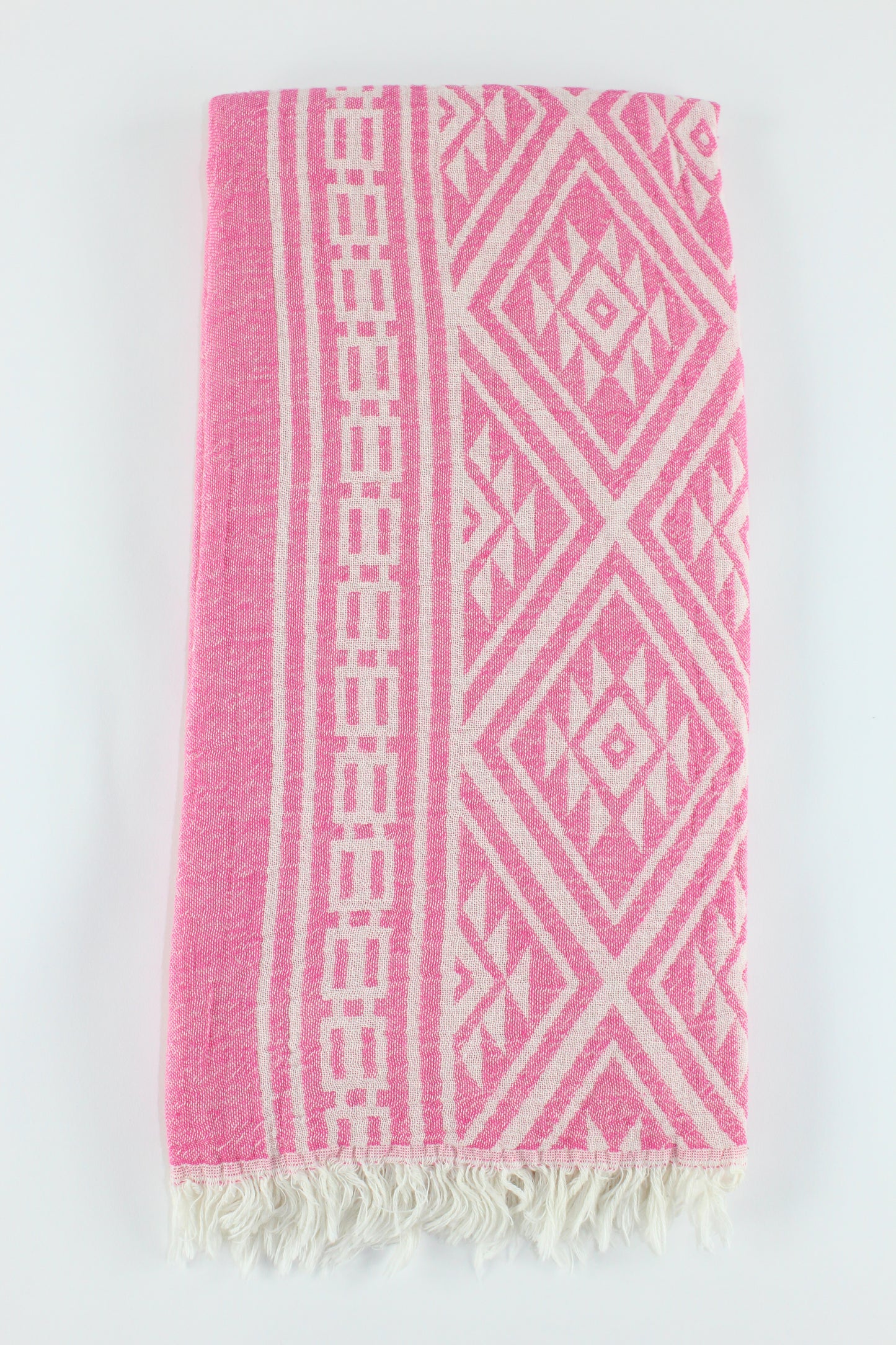 Premium Turkish Double Layer Kilim Towel Peshtemal Fouta (Pink)