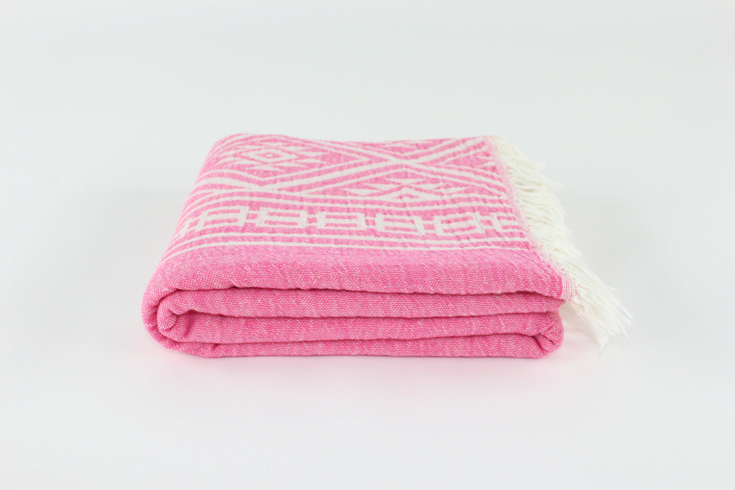 Premium Turkish Double Layer Kilim Towel Peshtemal Fouta (Pink)