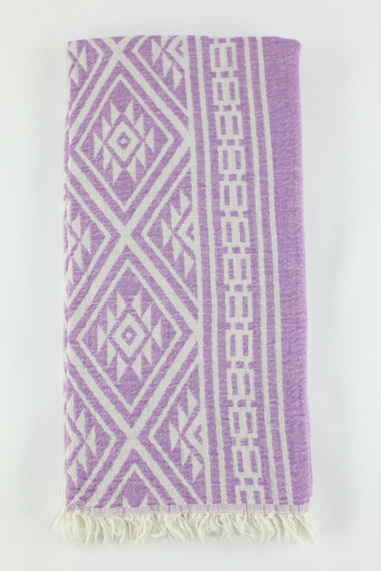 Premium Turkish Double Layer Kilim Towel Peshtemal Fouta (Lilac)