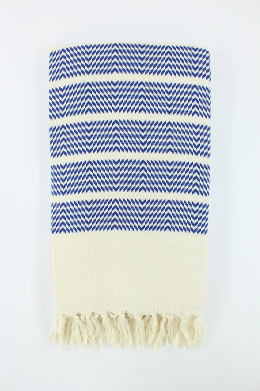 Premium Turkish Herringbone Towel Peshtemal Fouta (Navy Blue)