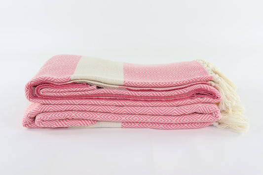 Premium Turkish Diamond Blanket Throw (Pink)