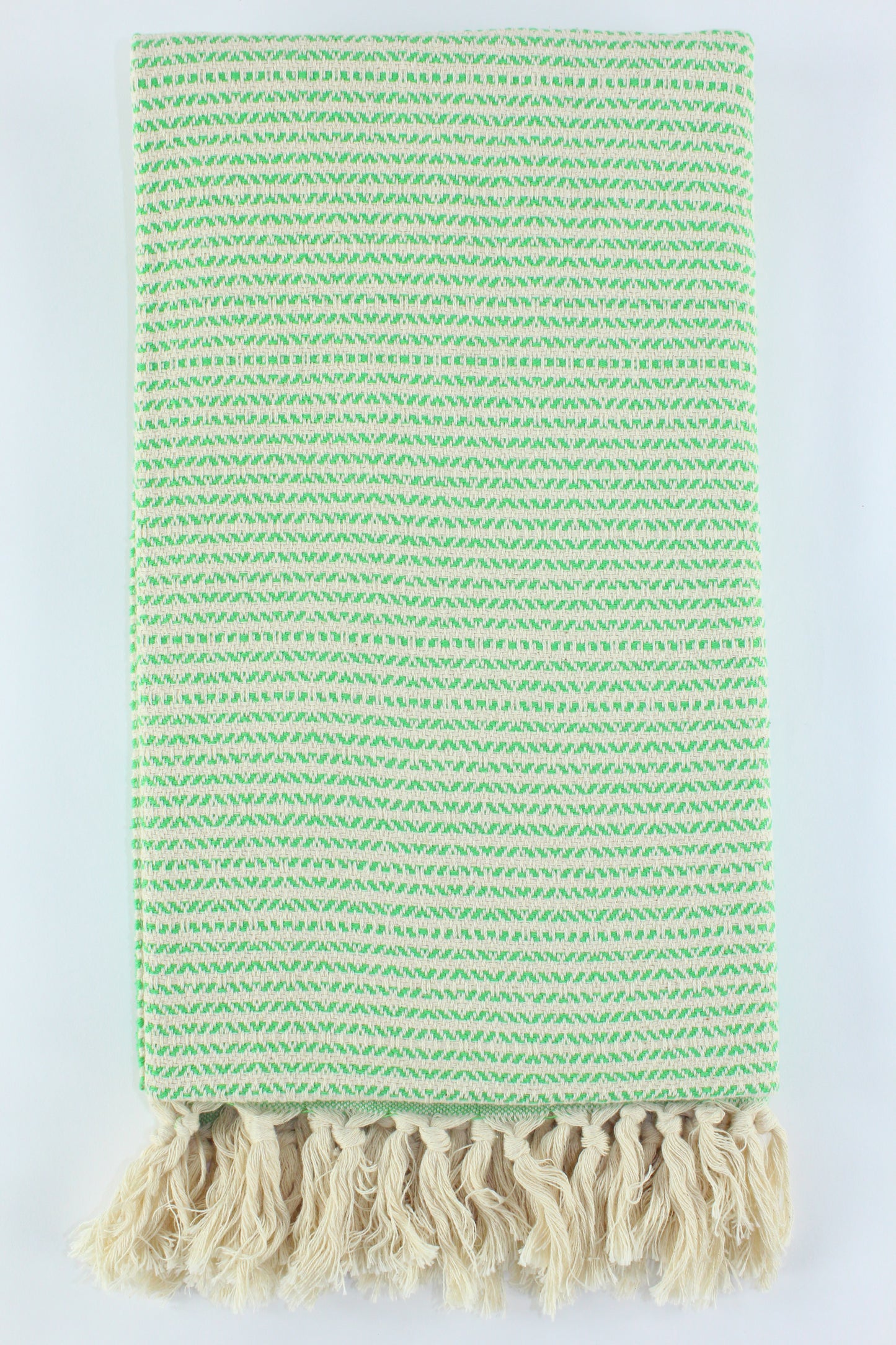 Premium Turkish Striped Diamond Towel Peshtemal Fouta (Green)