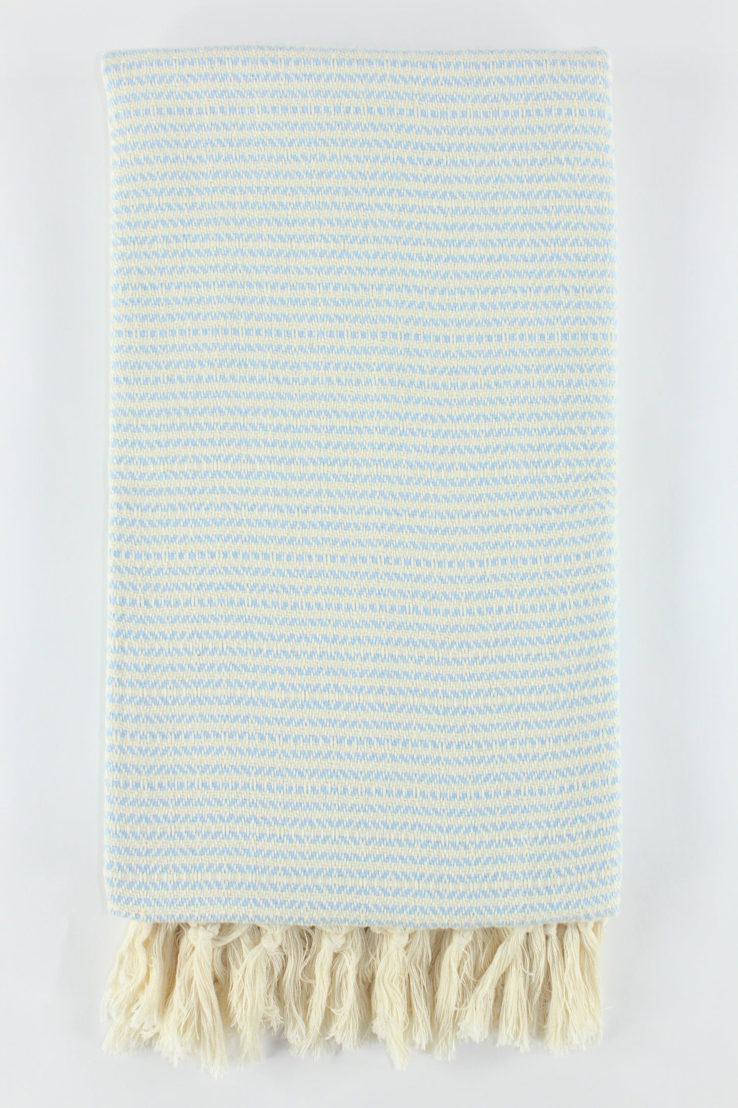 Premium Turkish Striped Diamond Towel Peshtemal Fouta (Light Blue)