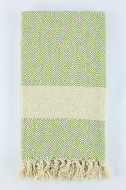 Premium Turkish Diamond Towel Peshtemal Fouta (Pistachio Green)