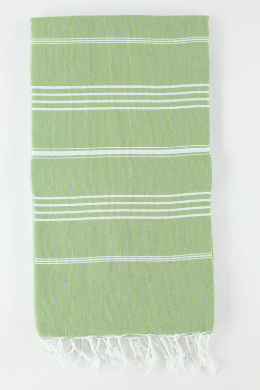 Premium Turkish Classic Striped Towel Peshtemal Fouta (Green)