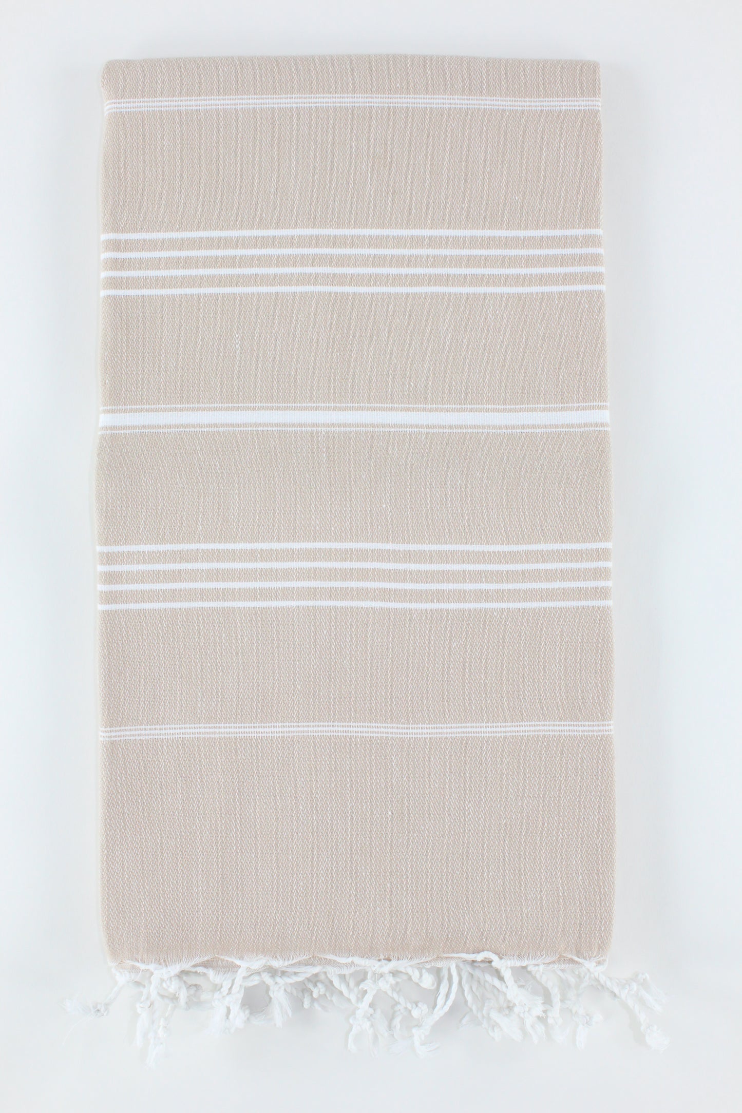 Premium Turkish Classic Striped Towel Peshtemal Fouta (Beige)