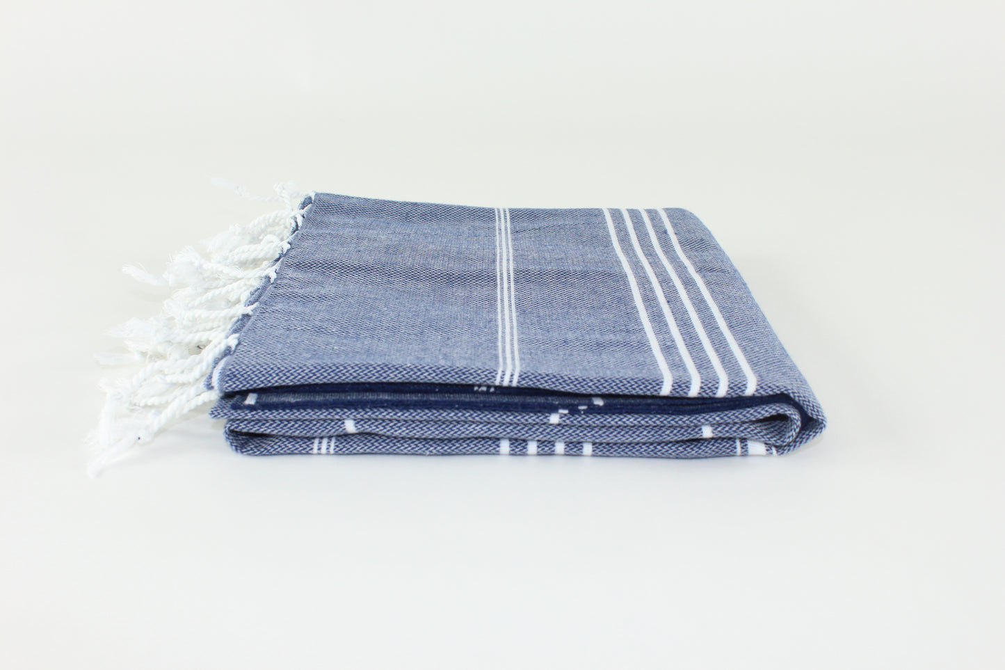 Premium Turkish Classic Striped Towel Peshtemal Fouta (Navy Blue)