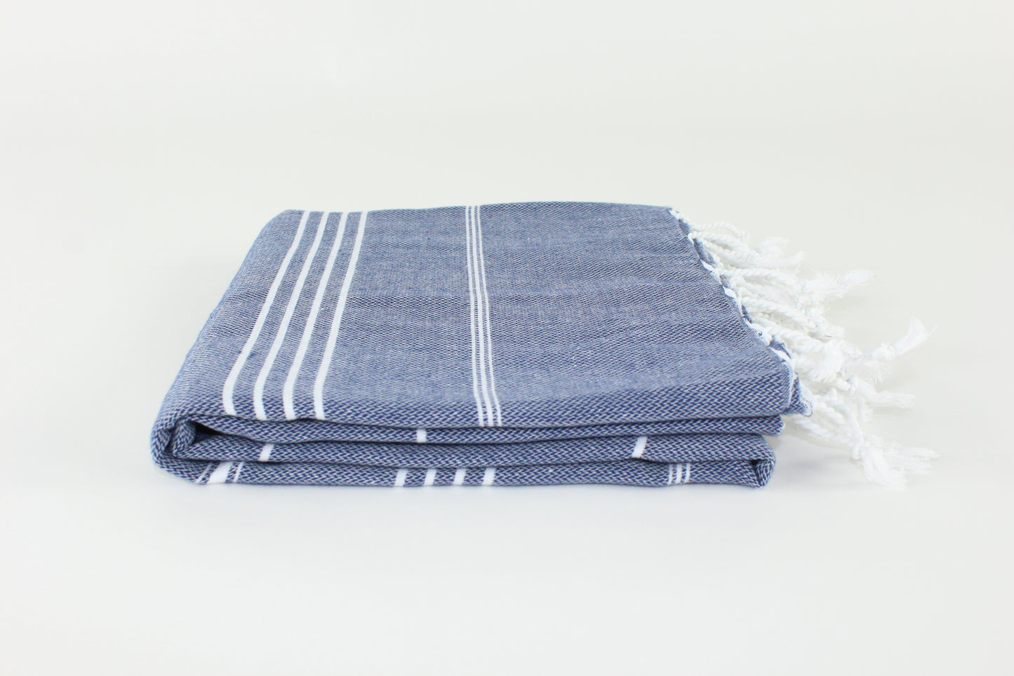 Premium Turkish Classic Striped Towel Peshtemal Fouta (Navy Blue)