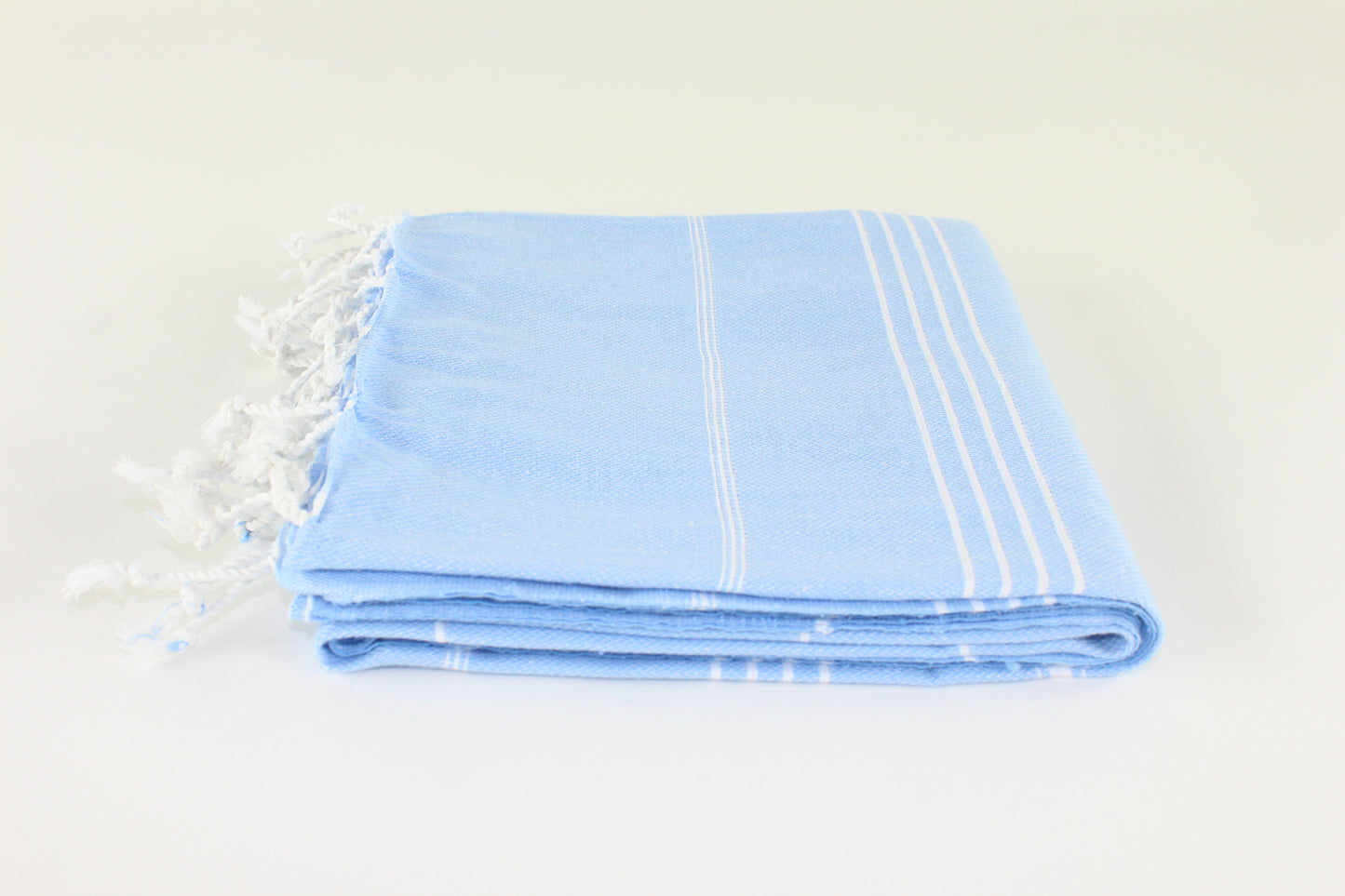 Premium Turkish Classic Striped Towel Peshtemal Fouta (Baby Blue)