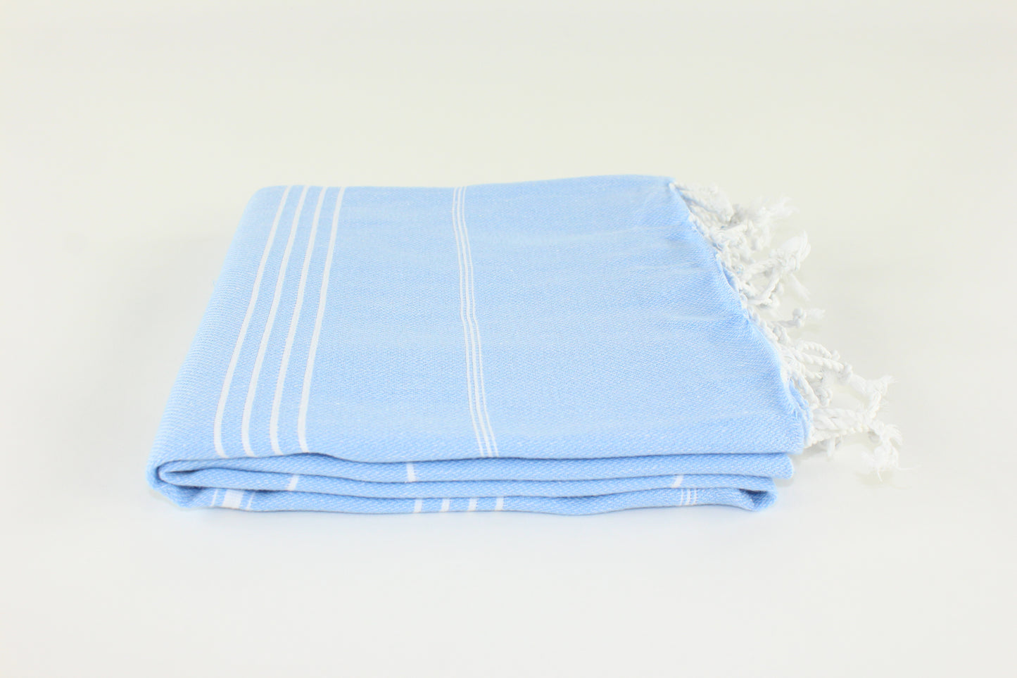 Premium Turkish Classic Striped Towel Peshtemal Fouta (Baby Blue)