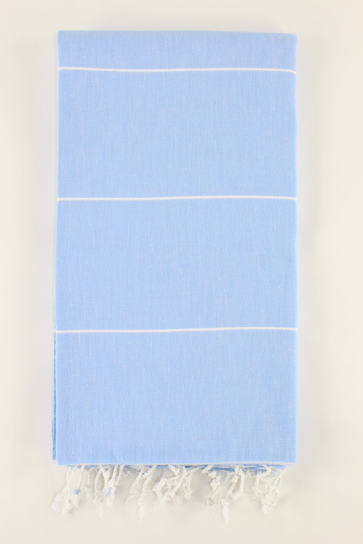 Premium Turkish Classic Striped Towel Peshtemal Fouta (Baby Blue)