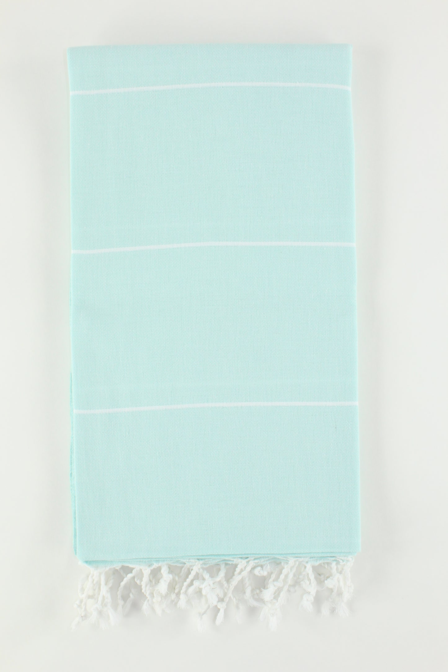 Premium Turkish Classic Striped Towel Peshtemal Fouta (Light Turquoise)