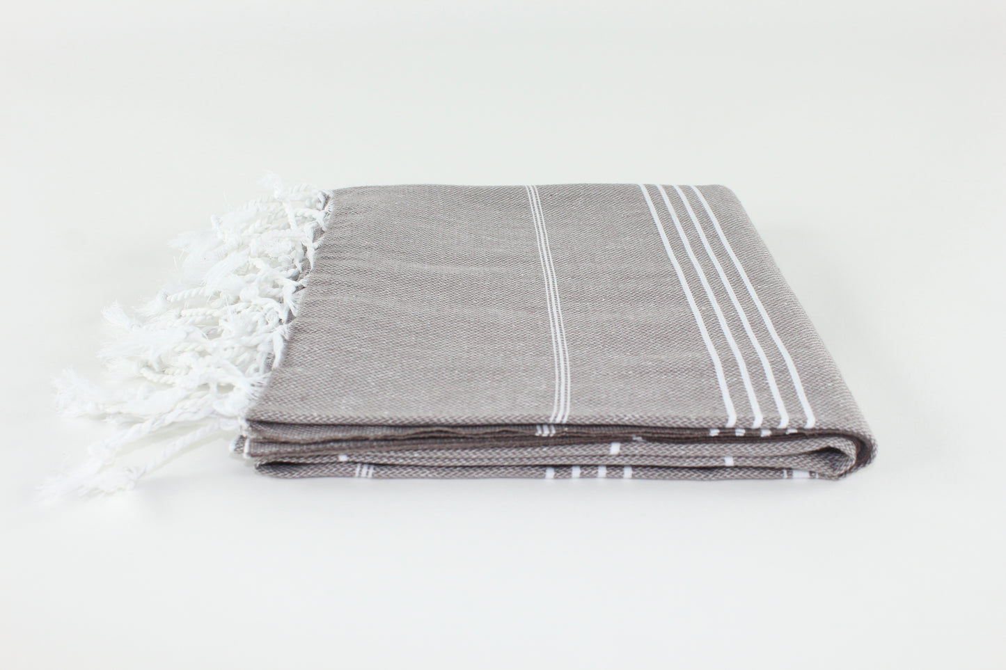 Premium Turkish Classic Striped Towel Peshtemal Fouta (Brown)