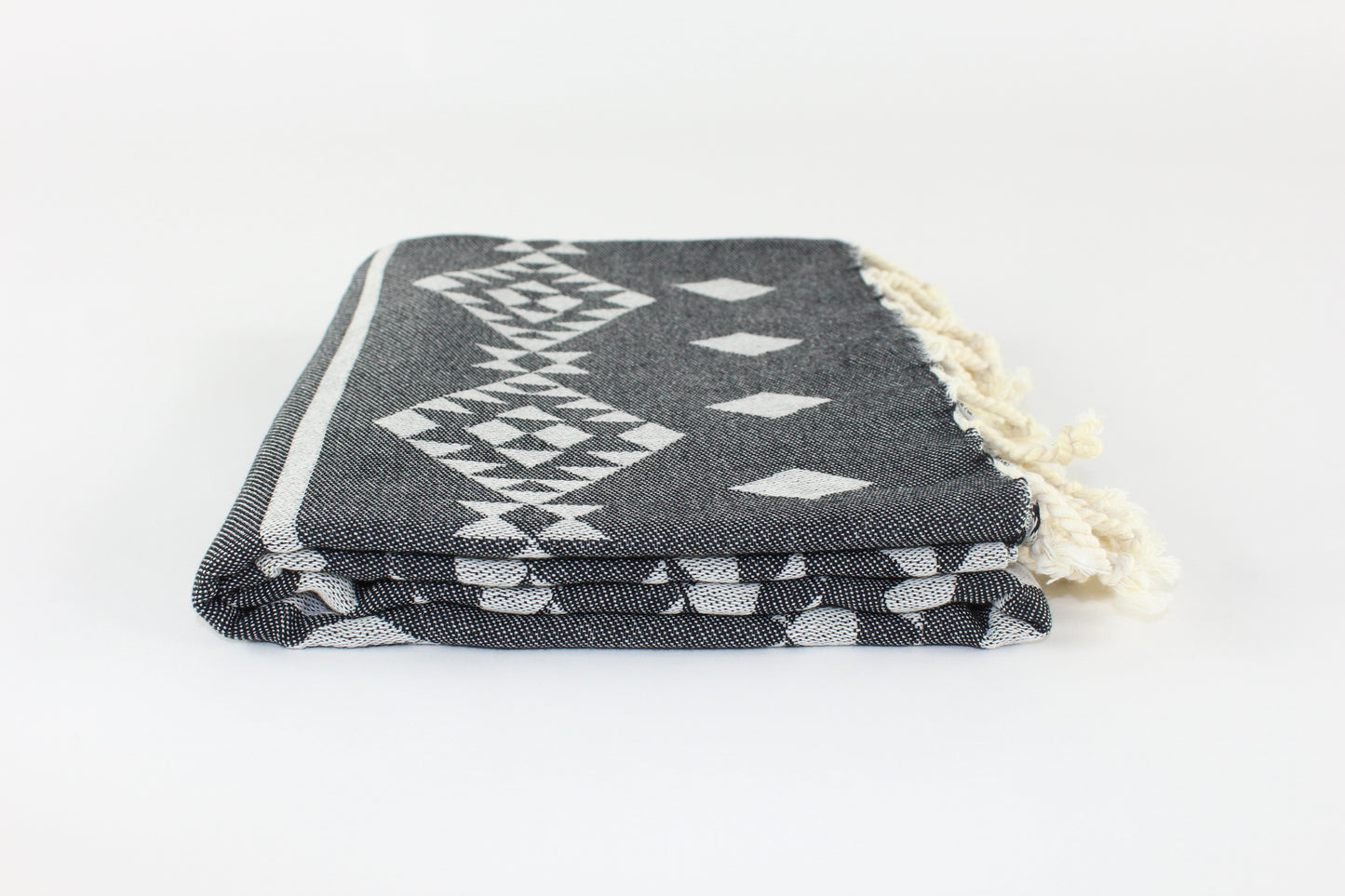 Premium Turkish Kilim Towel Peshtemal Fouta (Black)