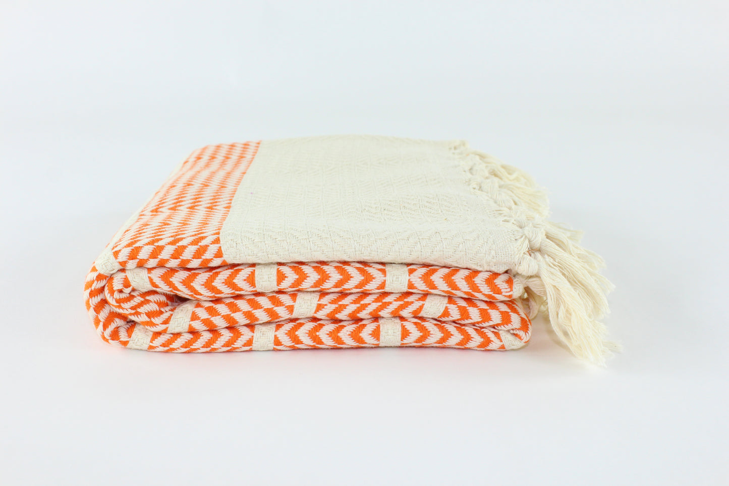 Premium Turkish Herringbone Towel Peshtemal Fouta (Orange)