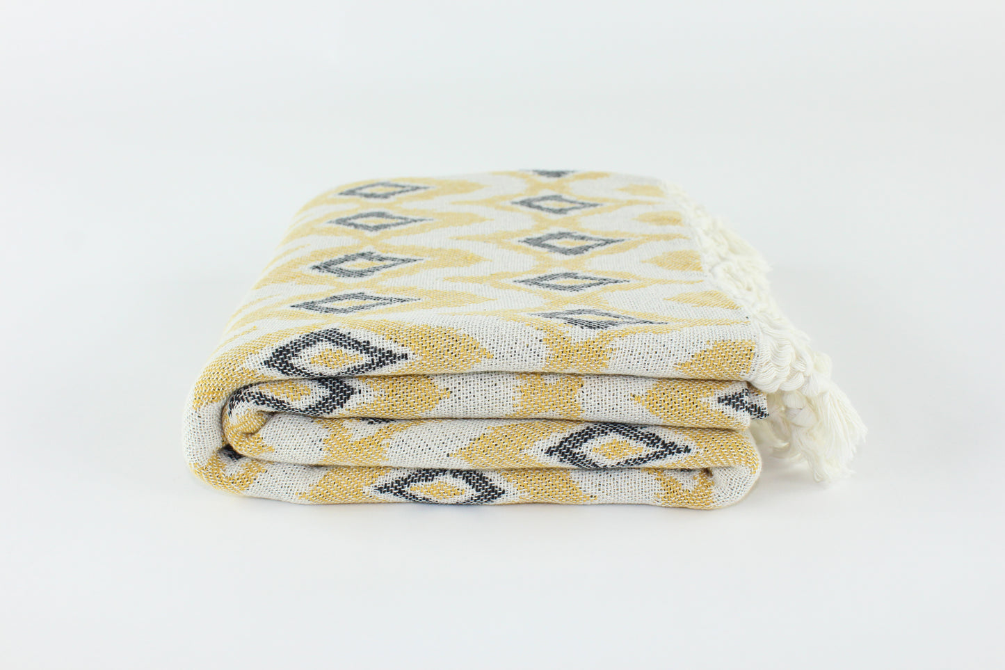 Premium Turkish Diamond Towel Peshtemal Fouta (Yellow & Black)