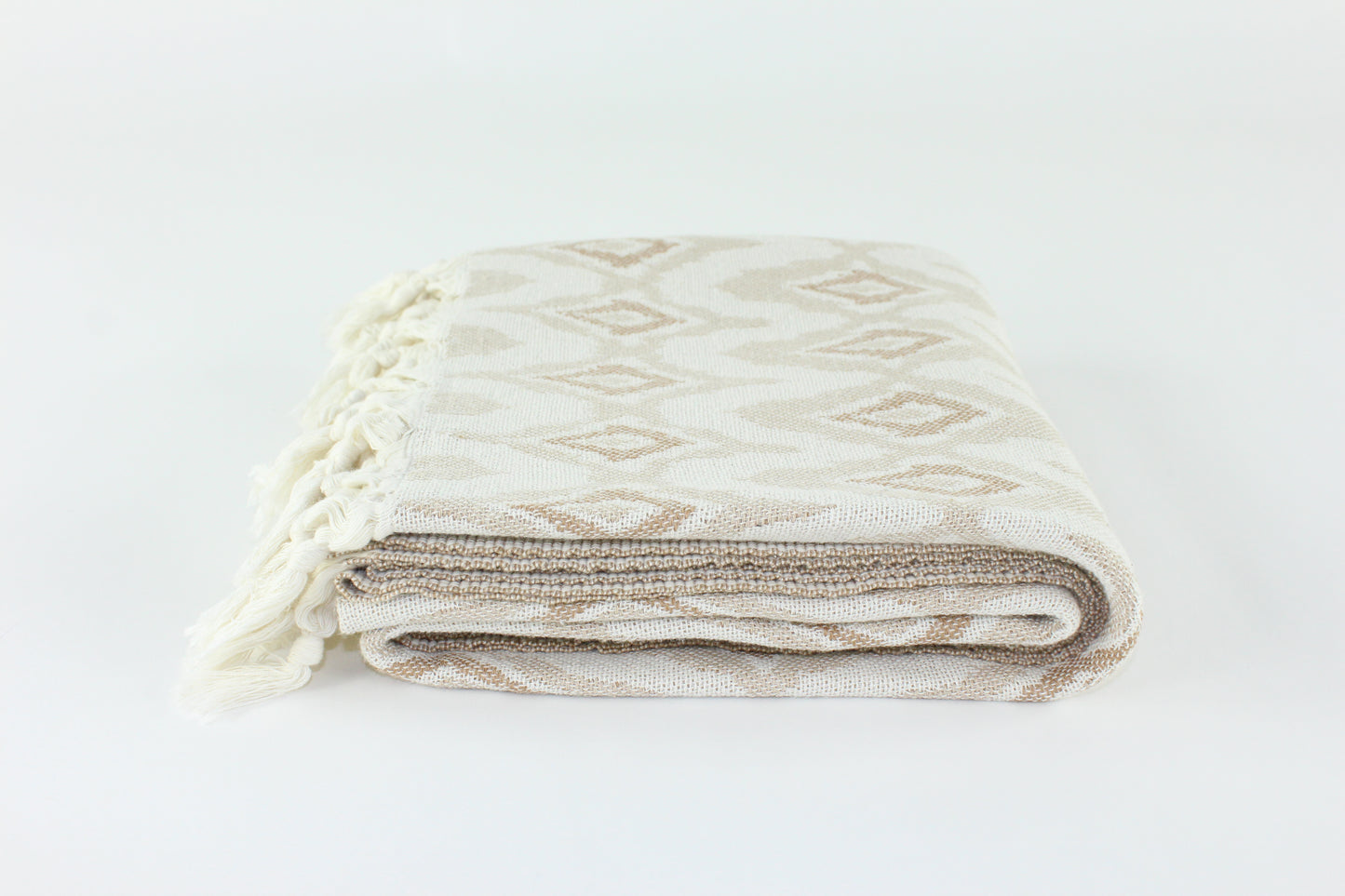 Premium Turkish Diamond Towel Peshtemal Fouta (Beige)