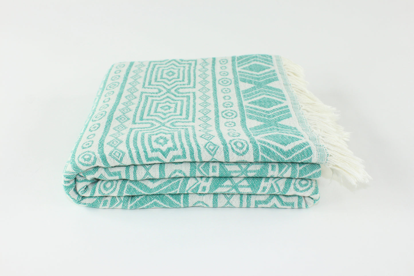 Premium Turkish Double Layer Kilim Towel Peshtemal Fouta (Green)