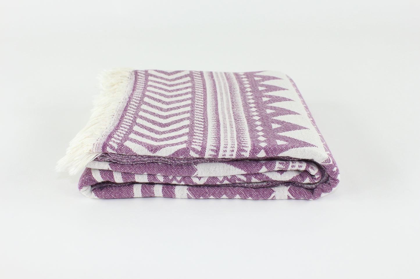 Premium Turkish Double Layer Kilim Towel Peshtemal Fouta (Plum)