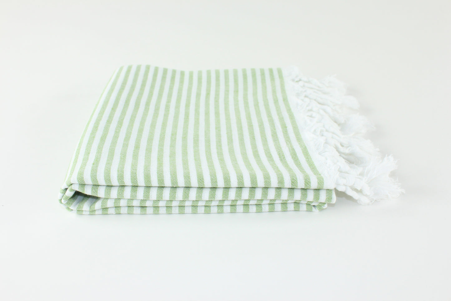 Premium Turkish Full Thin Striped Towel Peshtemal Fouta (Olive Green)