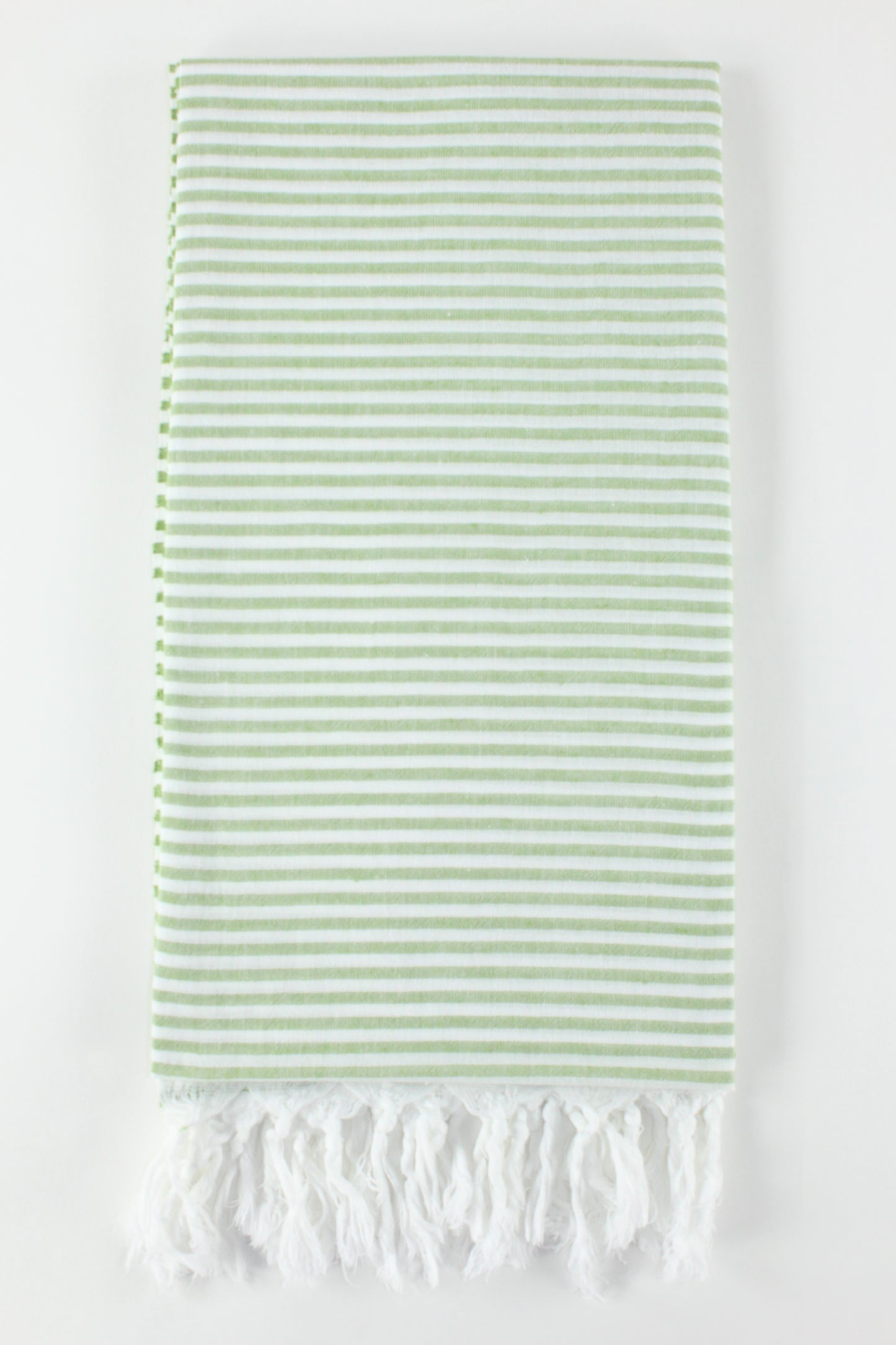 Premium Turkish Full Thin Striped Towel Peshtemal Fouta (Olive Green)