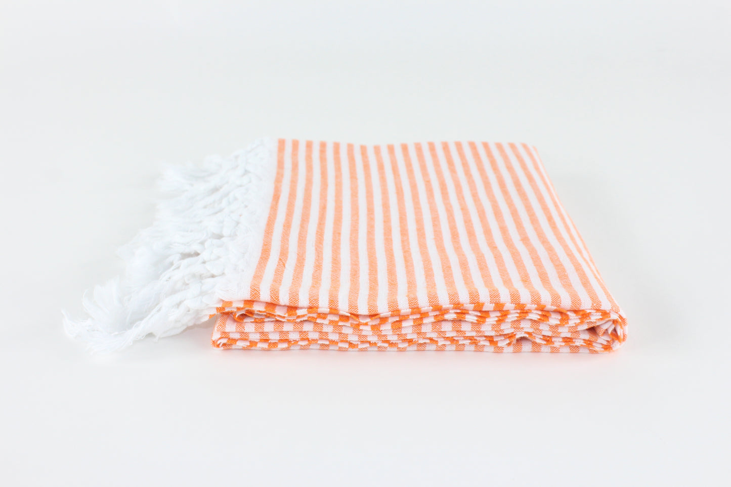 Premium Turkish Full Thin Striped Towel Peshtemal Fouta (Orange)