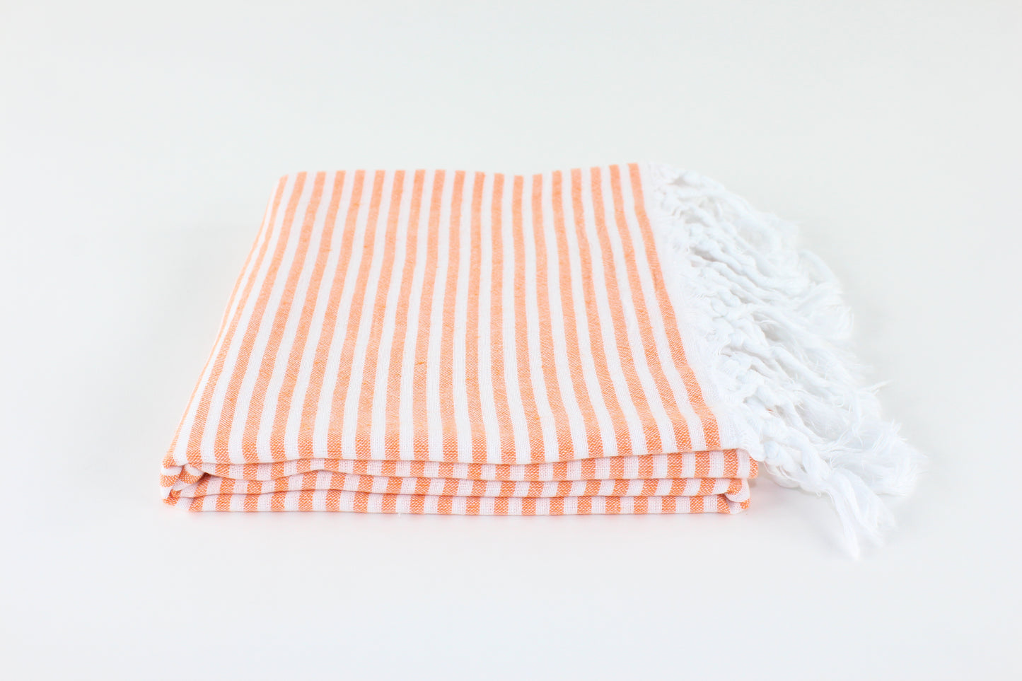 Premium Turkish Full Thin Striped Towel Peshtemal Fouta (Orange)