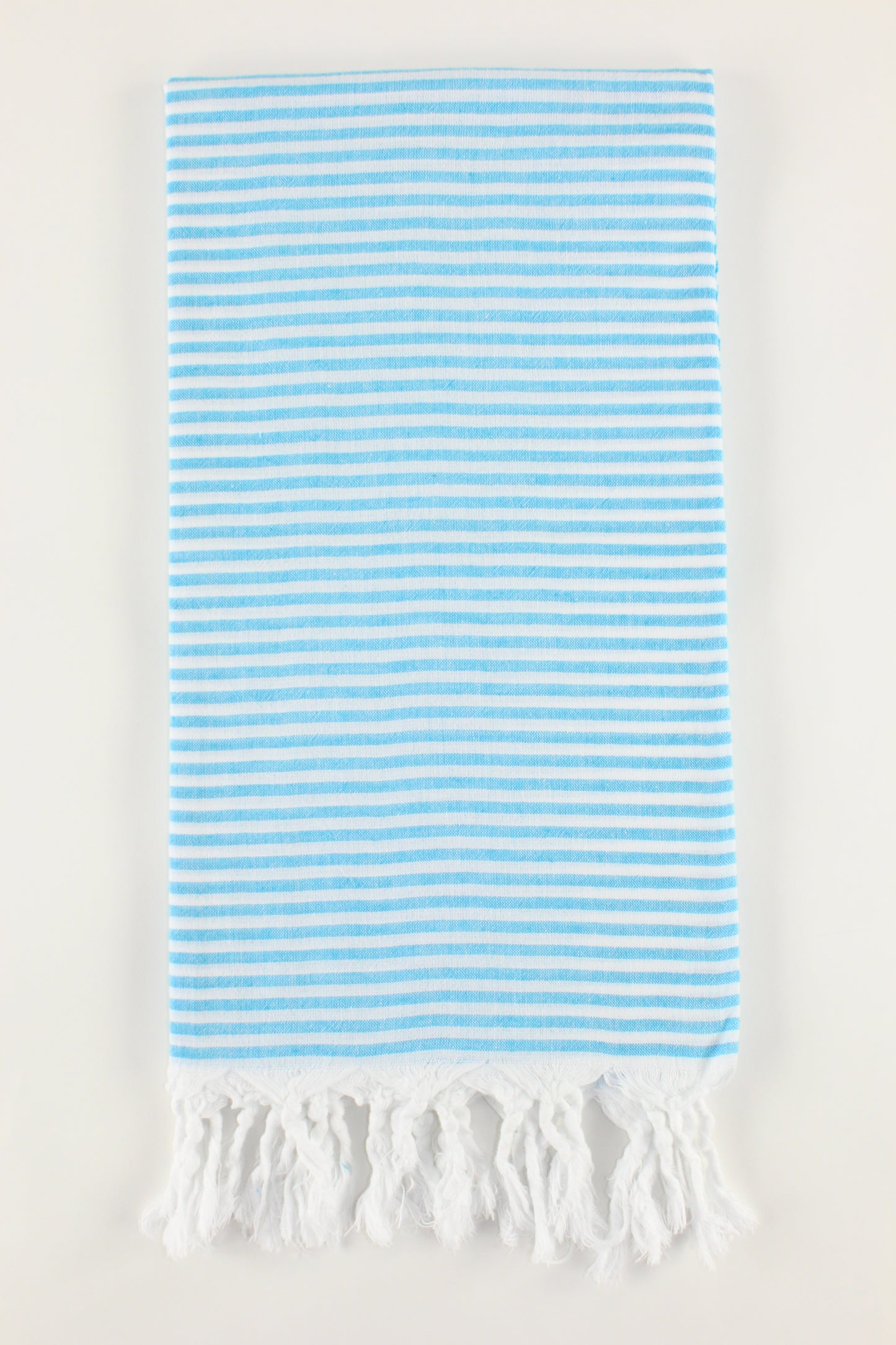 Premium Turkish Full Thin Striped Towel Peshtemal Fouta (Turquoise Blue)