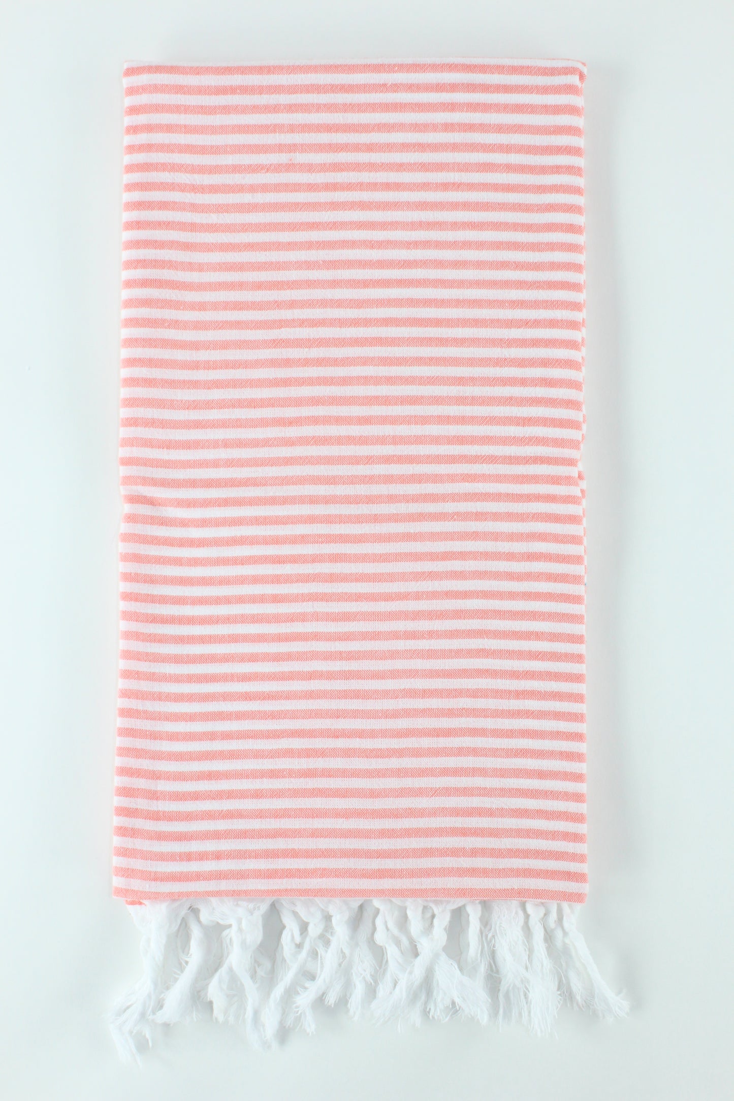 Premium Turkish Full Thin Striped Towel Peshtemal Fouta (Coral)