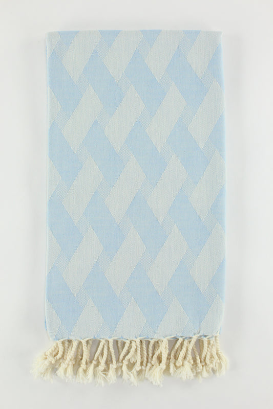 Premium Turkish Towel Peshtemal Fouta (Light Blue)