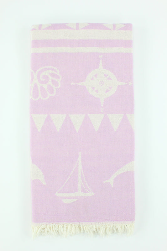 Premium Turkish Double Layer Towel Peshtemal Fouta (Pink Lilac)