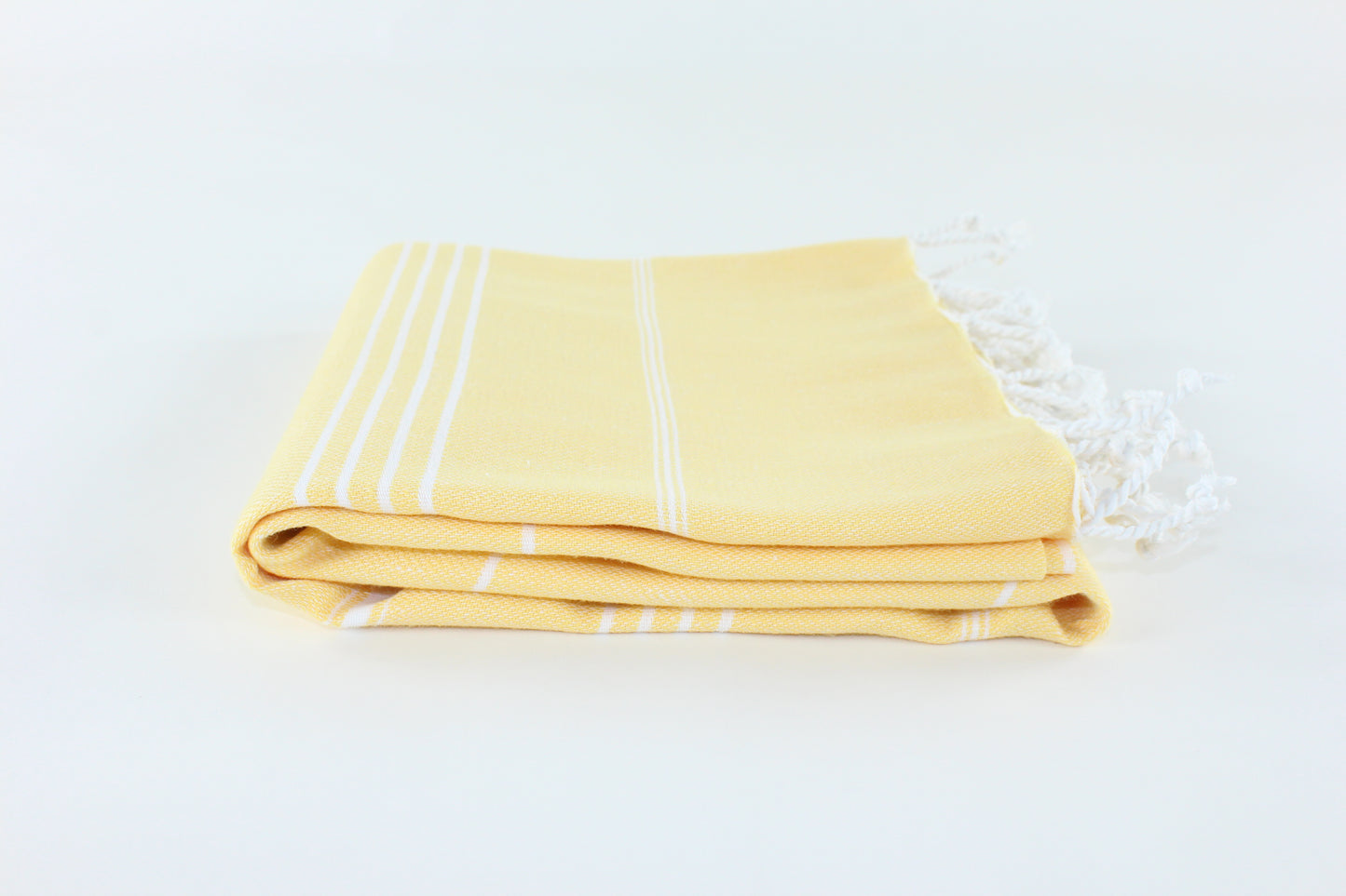 Premium Turkish Classic Striped Towel Peshtemal Fouta (Light Yellow)