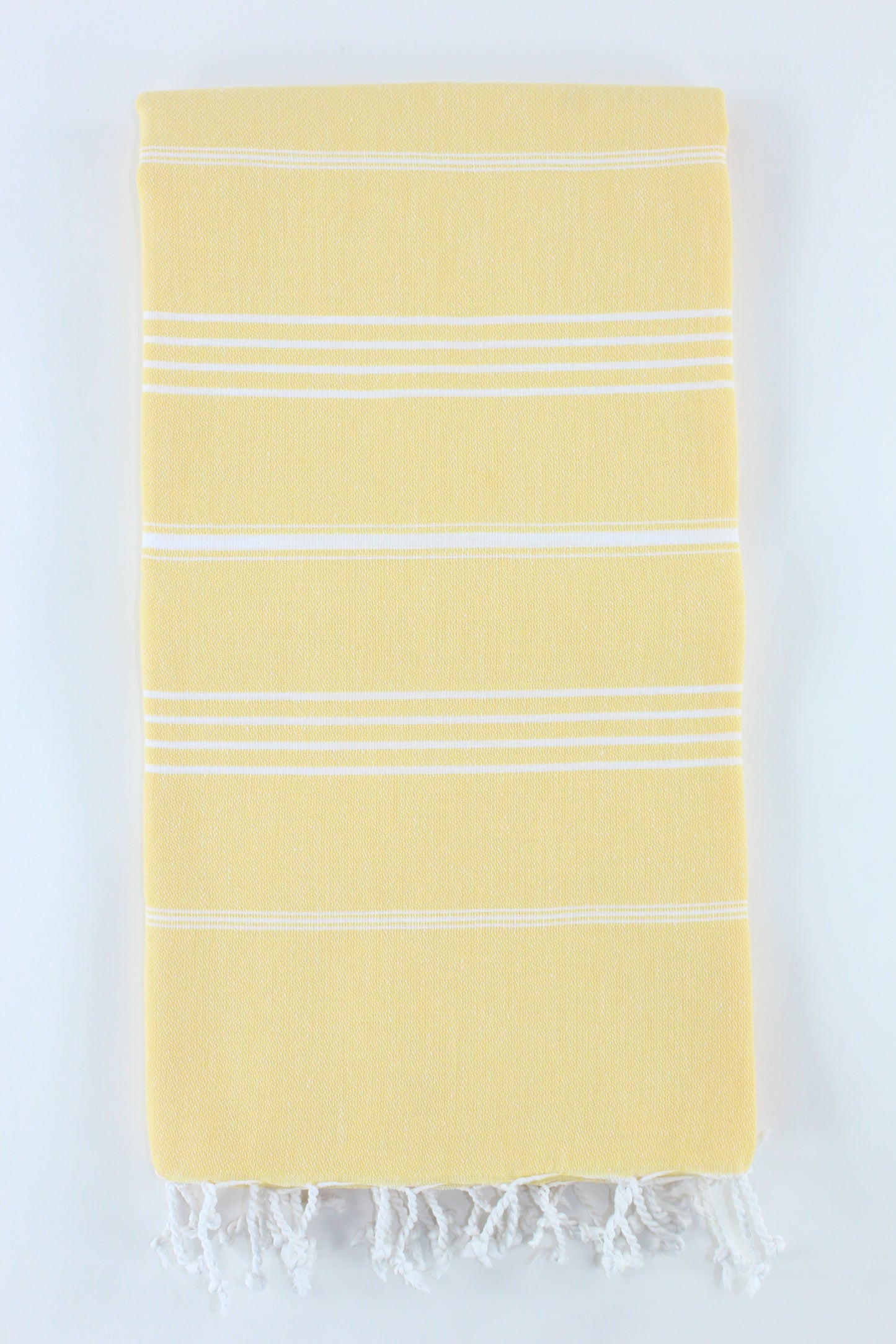 Premium Turkish Classic Striped Towel Peshtemal Fouta (Light Yellow)