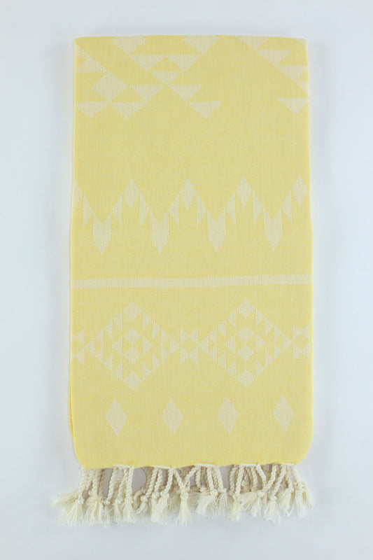 Premium Turkish Kilim Towel Peshtemal Fouta (Yellow)