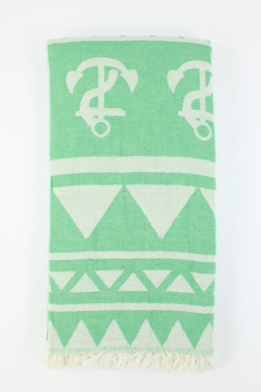 Premium Turkish Double Layer Towel Peshtemal Fouta (Green)