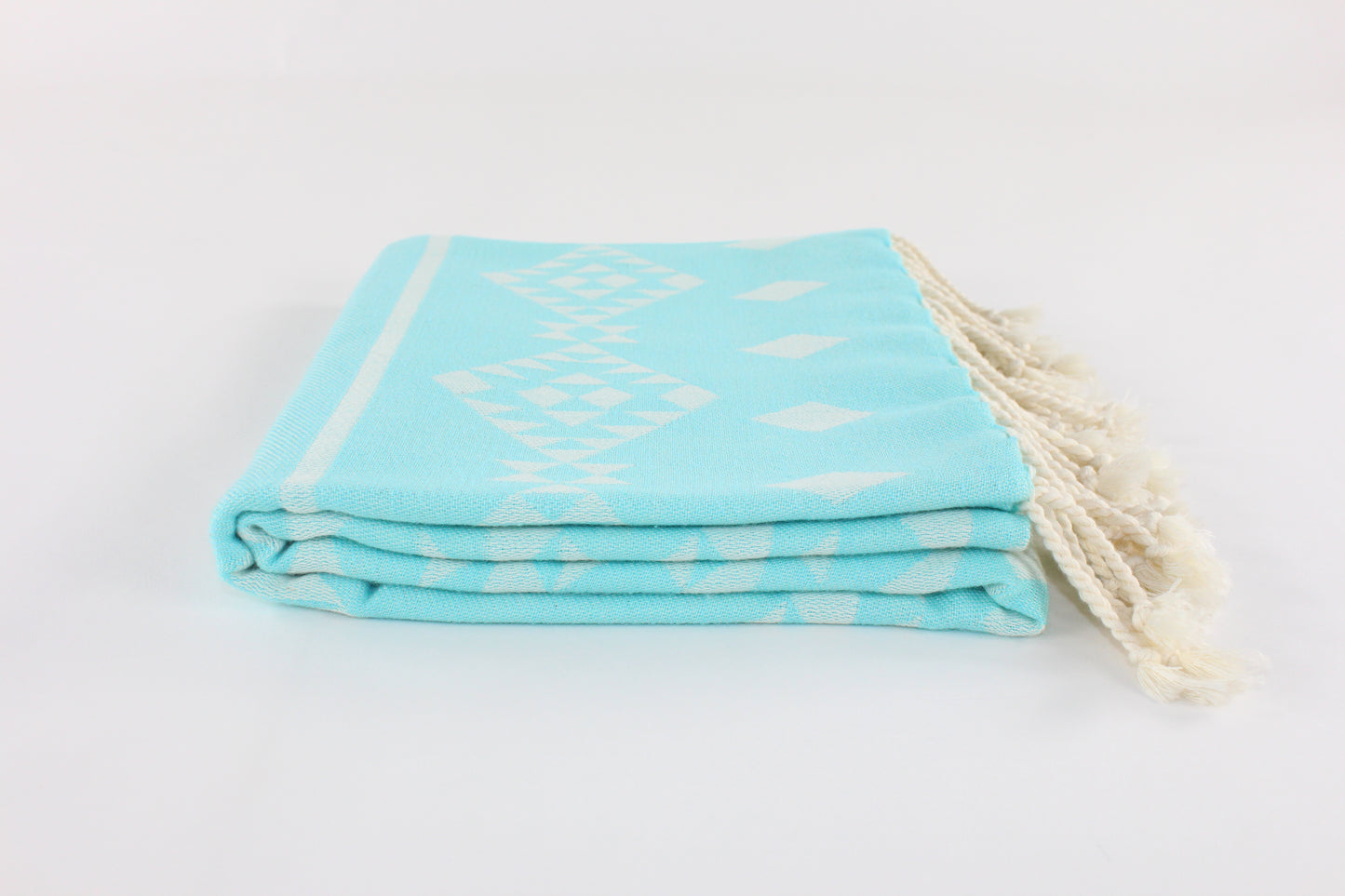 Premium Turkish Kilim Towel Peshtemal Fouta (Light Turquoise)