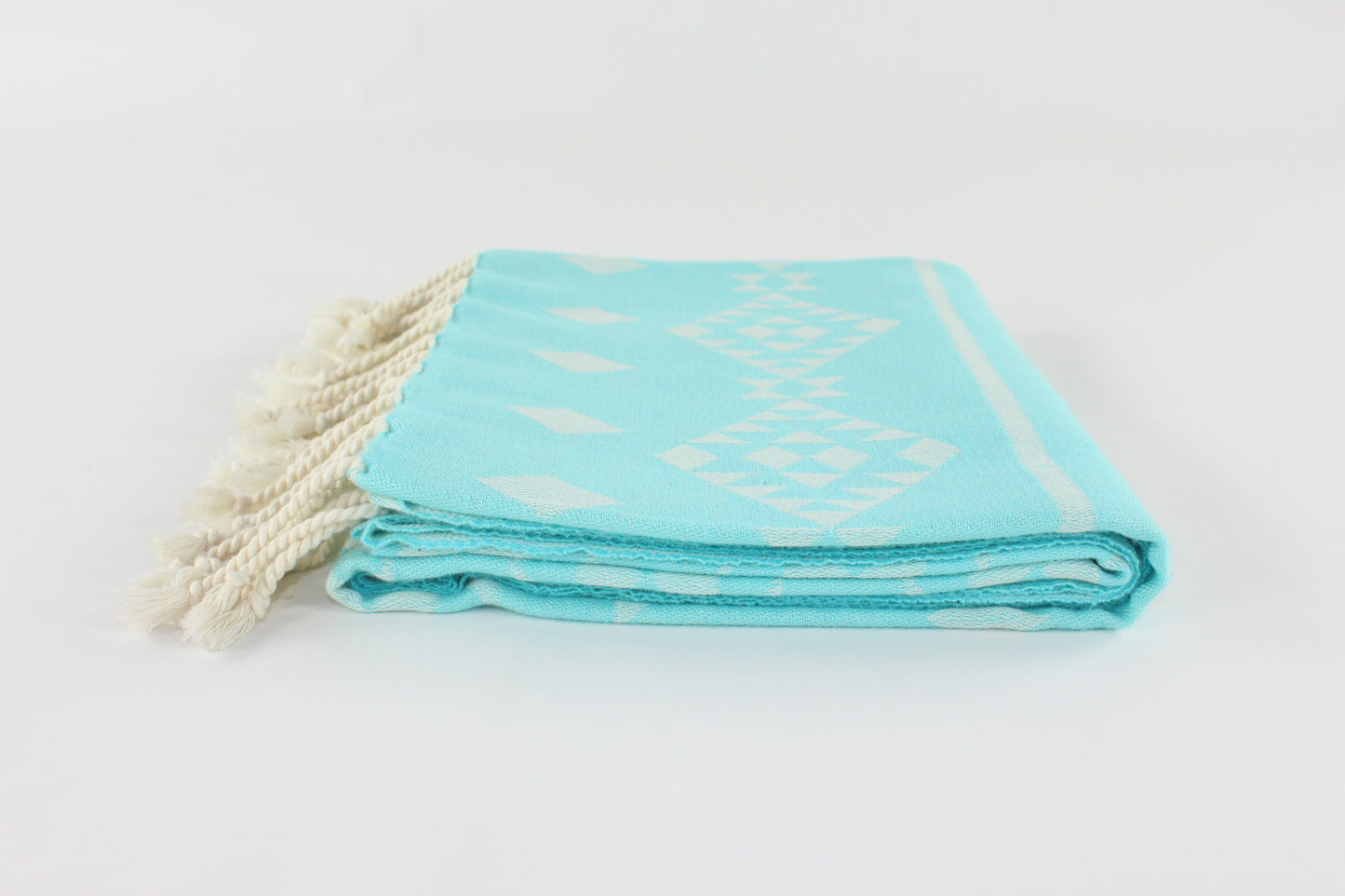 Premium Turkish Kilim Towel Peshtemal Fouta (Light Turquoise)