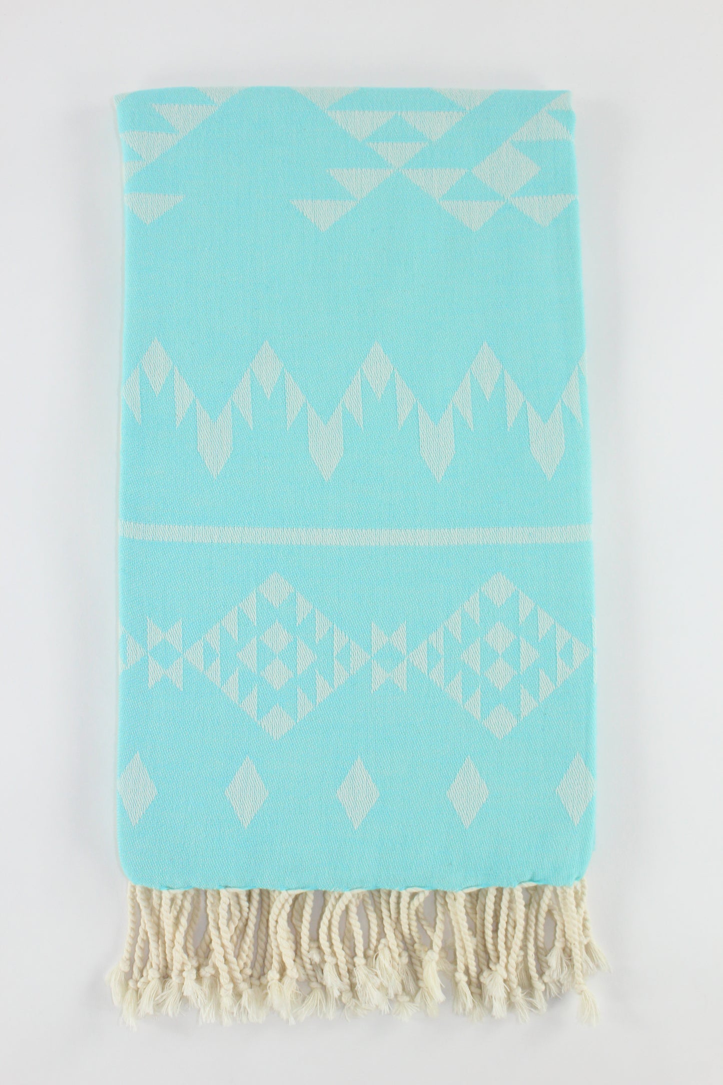 Premium Turkish Kilim Towel Peshtemal Fouta (Light Turquoise)